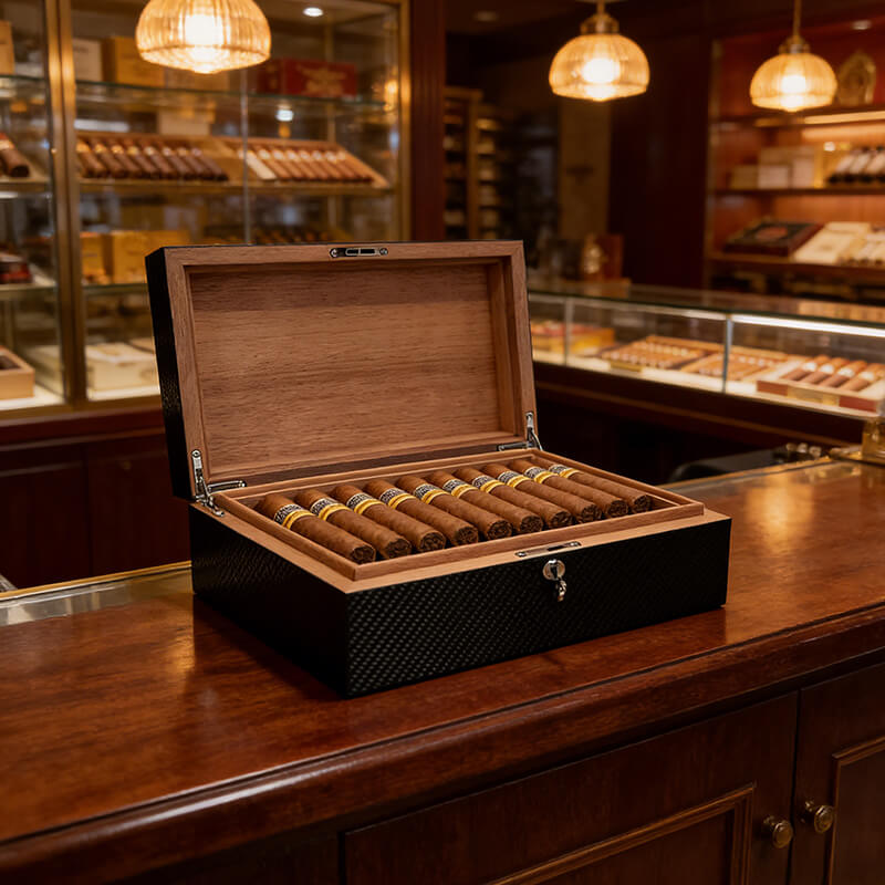 Custom wooden cigar boxes for cigar brands and trading companies