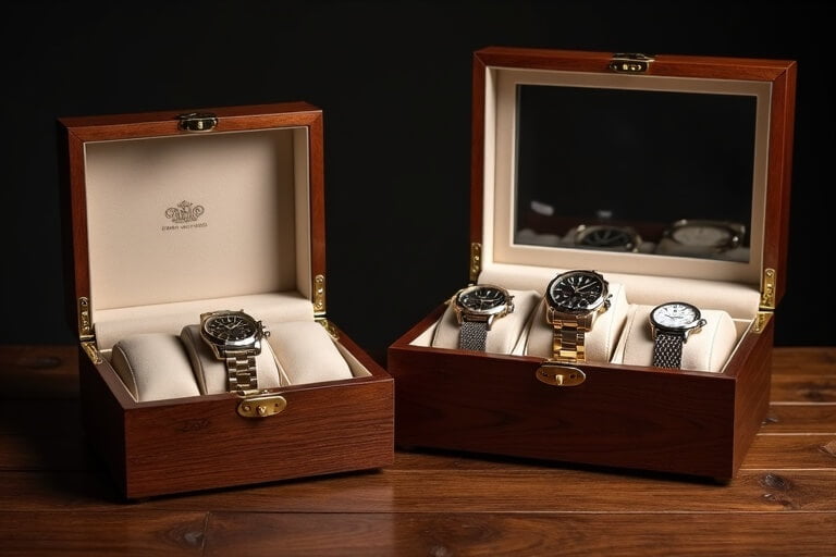 Luxury wooden watch boxes with pillow insert for watch brands