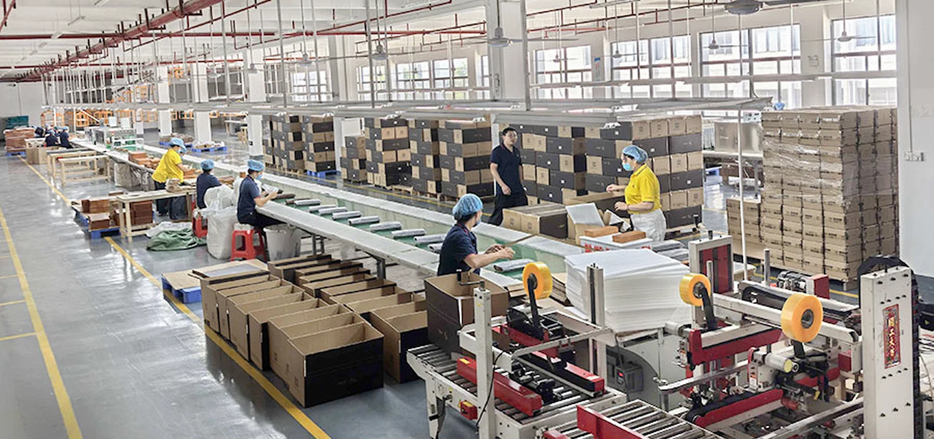 XRX Wood Box factory production line for wooden cigar box manufacturing with CNC equipment and finishing stations