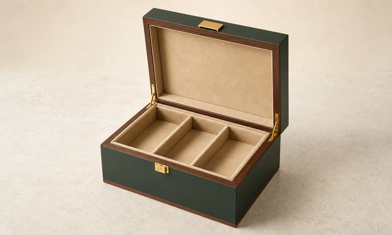 Premium custom wooden gift boxes with branded lid and velvet interior