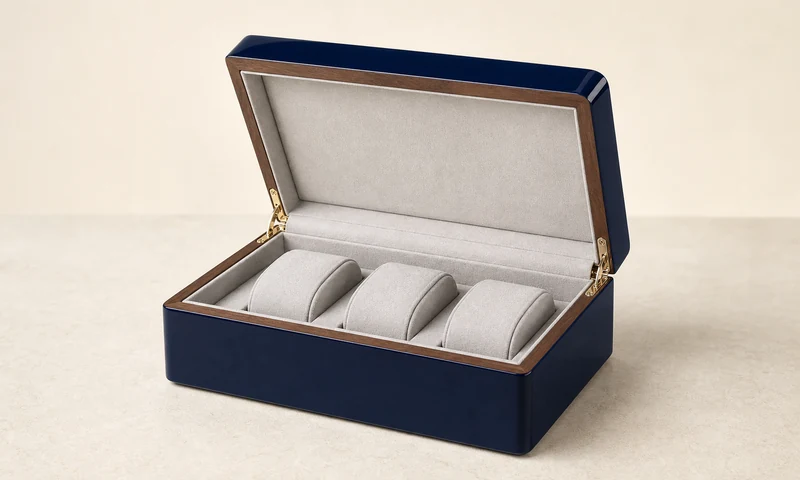 Luxury wooden watch boxes with piano lacquer finish and velvet insert for watch brands