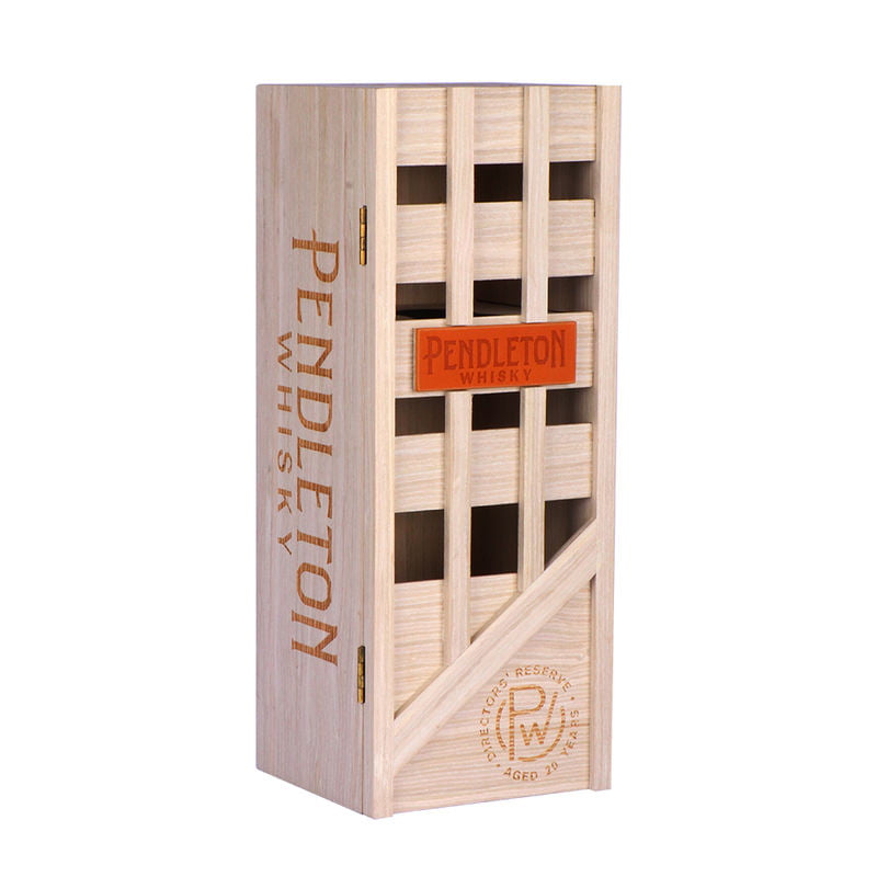 Solid Wood Wine Whisky Gift Box with Hinged Lid