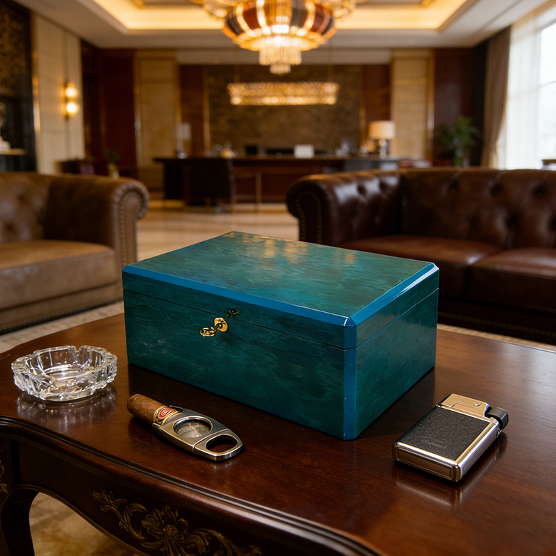 moisture proof wooden humidor with custom pattern
