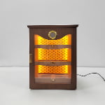LED light cigar humidor with three layer drawer