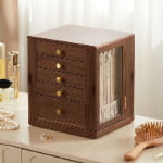 luxury 5 layer jewelry storage box with 3 Clear Glass Doors