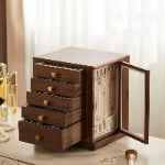 rotatable jewelry organizer box with large capacity layout