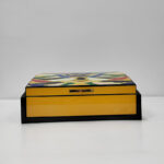 10 ct wooden humidor box with colorful contrast color