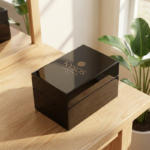 MDF perfume packaging box with satin lined EVA insert