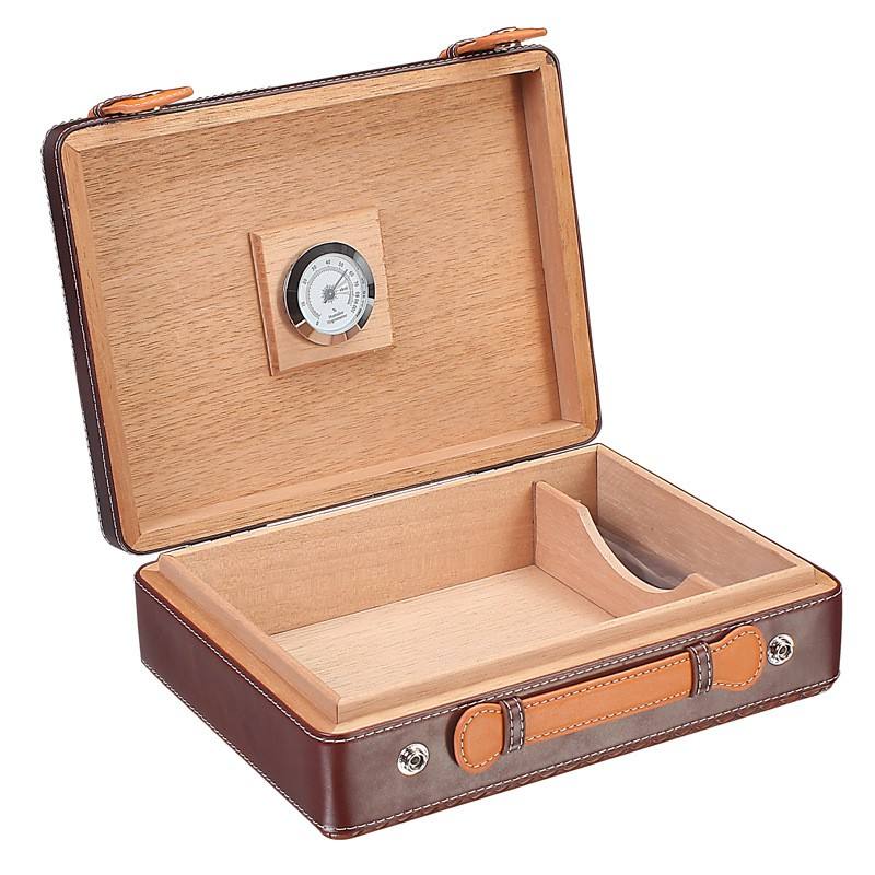 PU Leather Cigar Humidor Cabinet for Custom Wooden Cigar Boxes