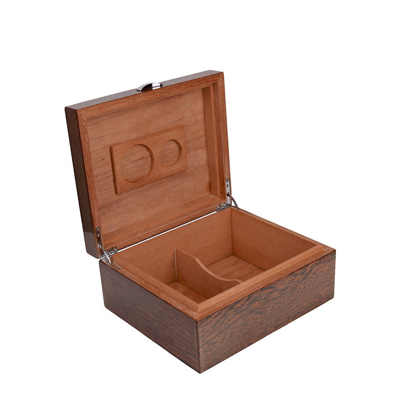 Custom High Glossy Wooden & Metal Cigar Humidor Box
