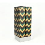Printed art pattern beverage box with brand logo