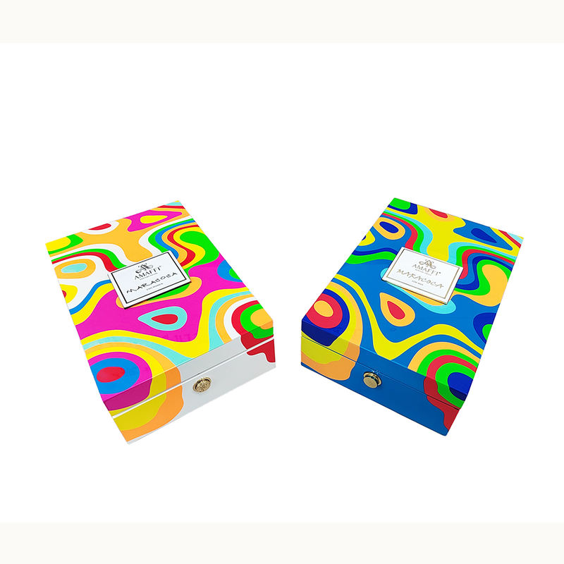 silk screen wooden perfume box with custom logo