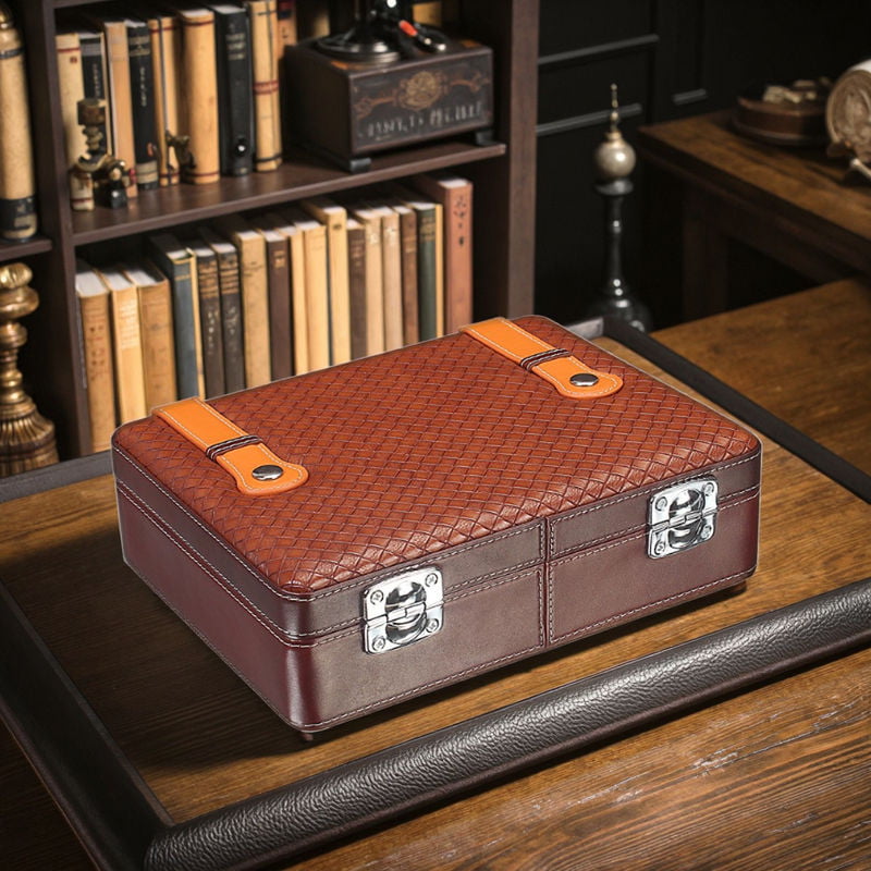 Custom cigar storage cabinet with metal hardware