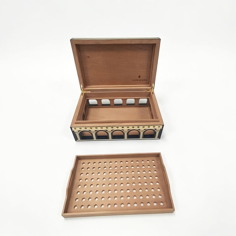 Luxury wooden cigar humidor cabinet with humidifier