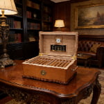 Wave Design Cigar Humidor Cabinet with Hygrometer and Metal Handle