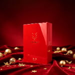 Luxury wooden brandy box with burgundy velvet lining
