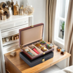 Multi Functional Wooden Organizer for Watches Glasses and Jewelry