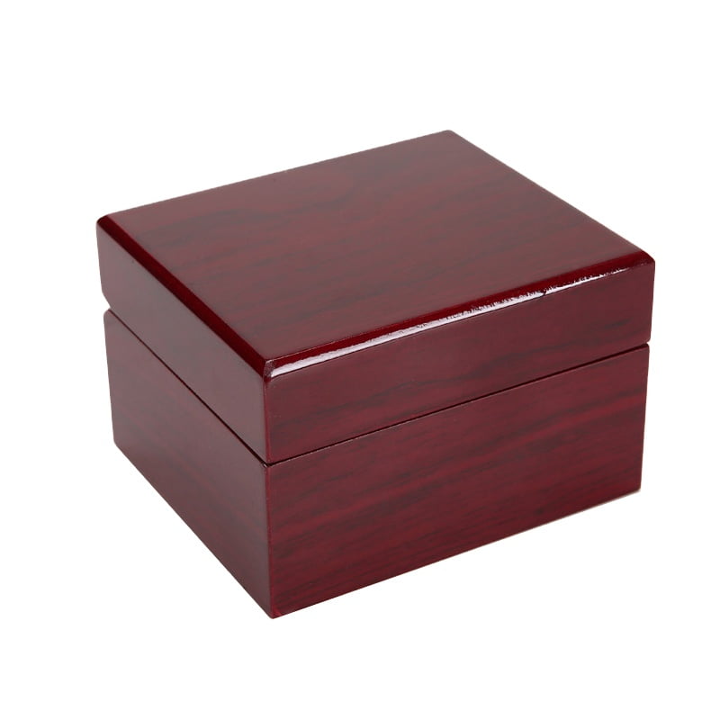 custom logo wooden watch box in compact shape