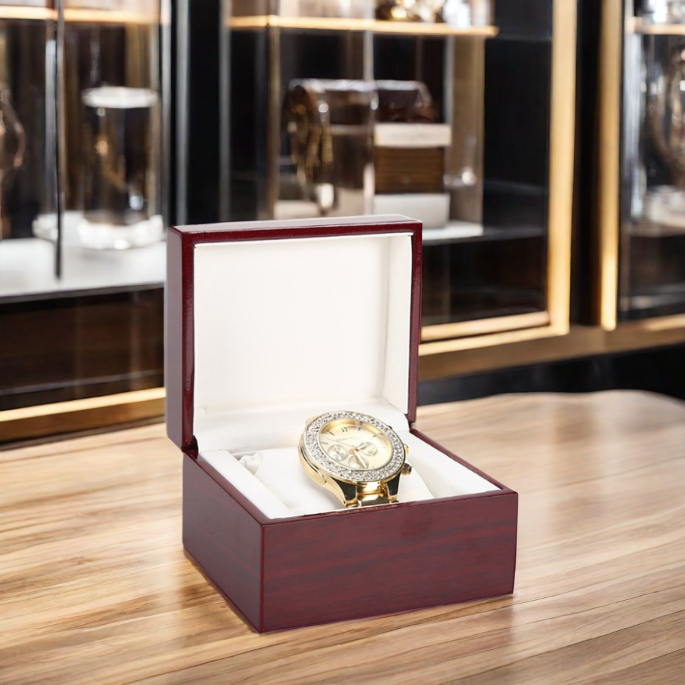 Handmade Wooden Watch Travel Case for Display and Storage