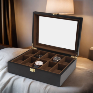 Clear Window Wooden Watch Box for Luxury Watch Display