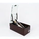 Custom wooden liquor display case for premium spirits
