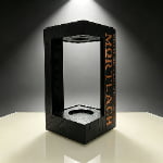 MDF wine storage box with black wood skin finish