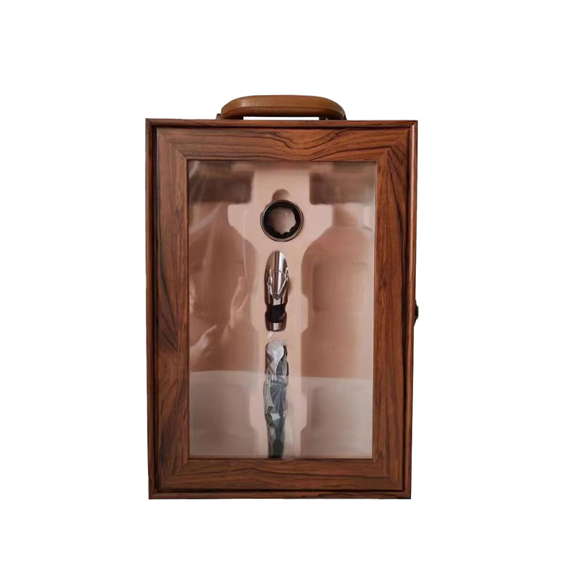 Personalized wooden wine bottle box with custom logo