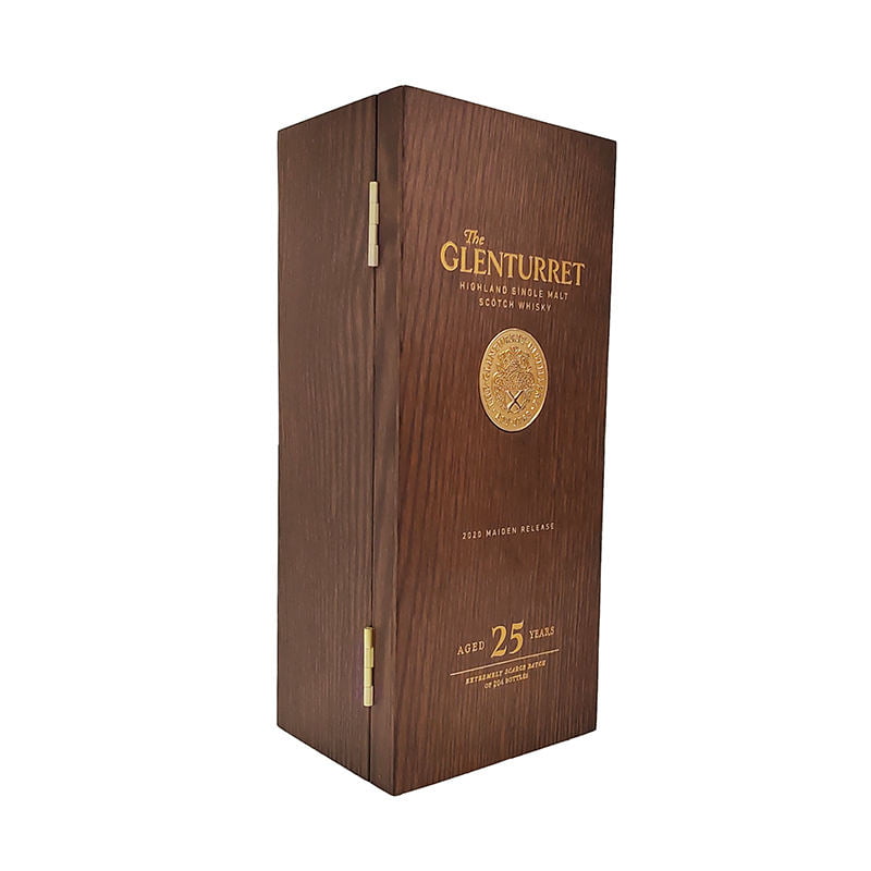 Custom wooden wine packing box with PU EVA metal details