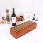 Custom champagne wooden box with logo printing option