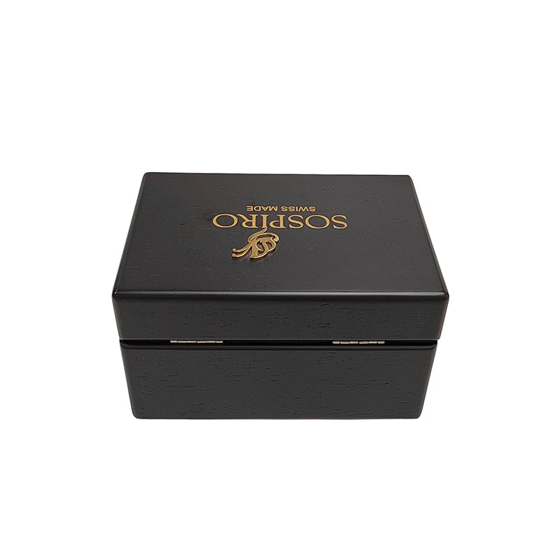 Custom logo watch gift box with gold stamp printing