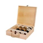 Custom pine wood wine box with logo customization option