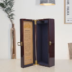 High Gloss Wooden Wine Whisky Box with Metal Logo