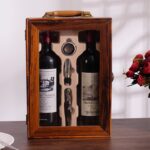 Double Bottle Wooden Wine Display Box for Premium Gift Sets