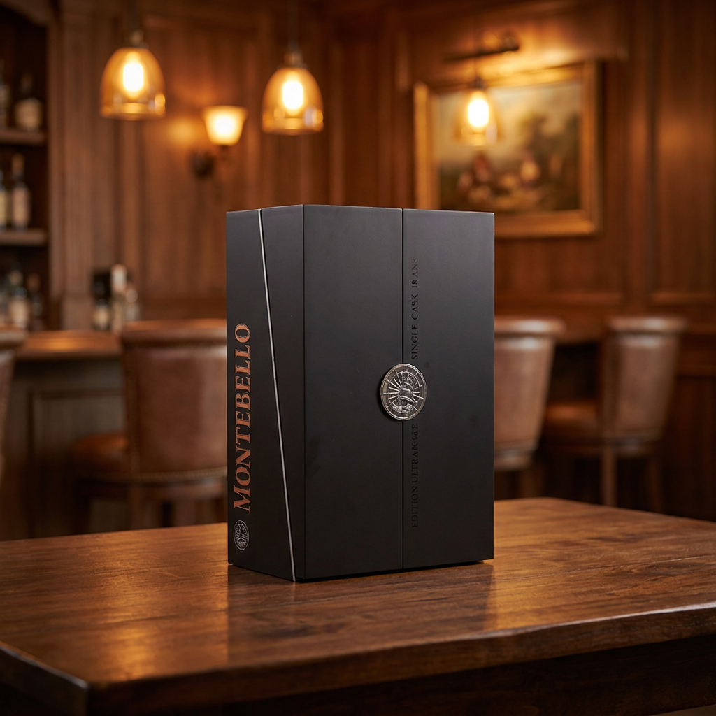 Double Door Wooden Whisky Display Box for Luxury Liquor Packaging