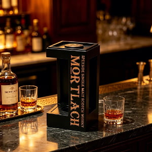 Black Wooden Wine Whisky Display Box for Luxury Bottle Storage