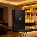 Custom vodka wooden gift box with laser engraved branding