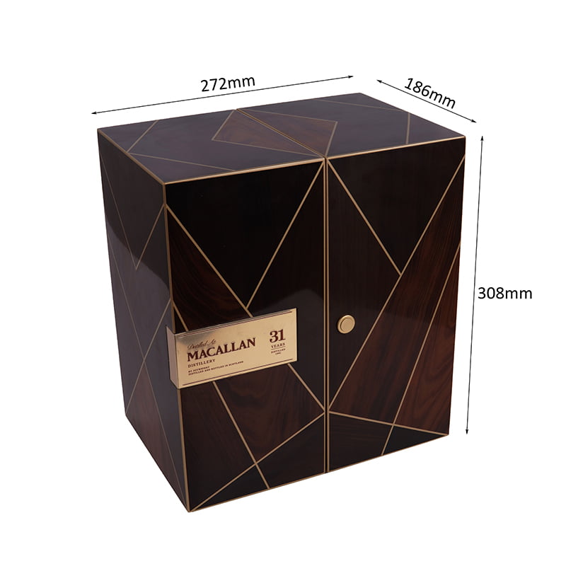 Wine champagne brandy box with logo pattern customization