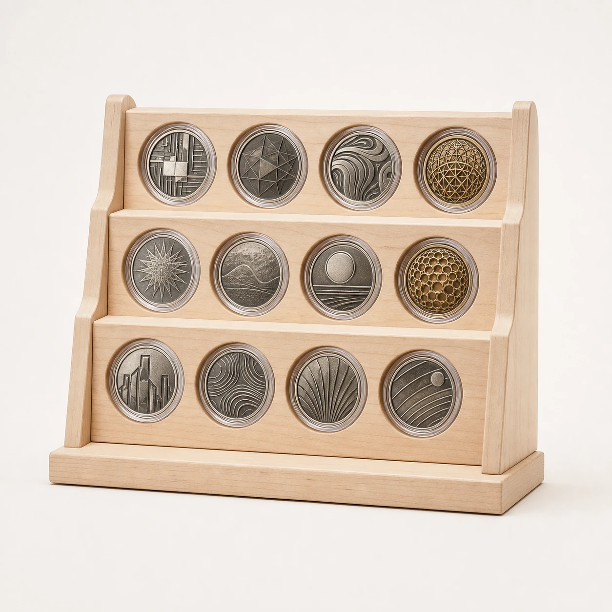 birch coin display stand open hero view