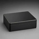 closed black piano lacquer coin collector box with mirror gloss finish