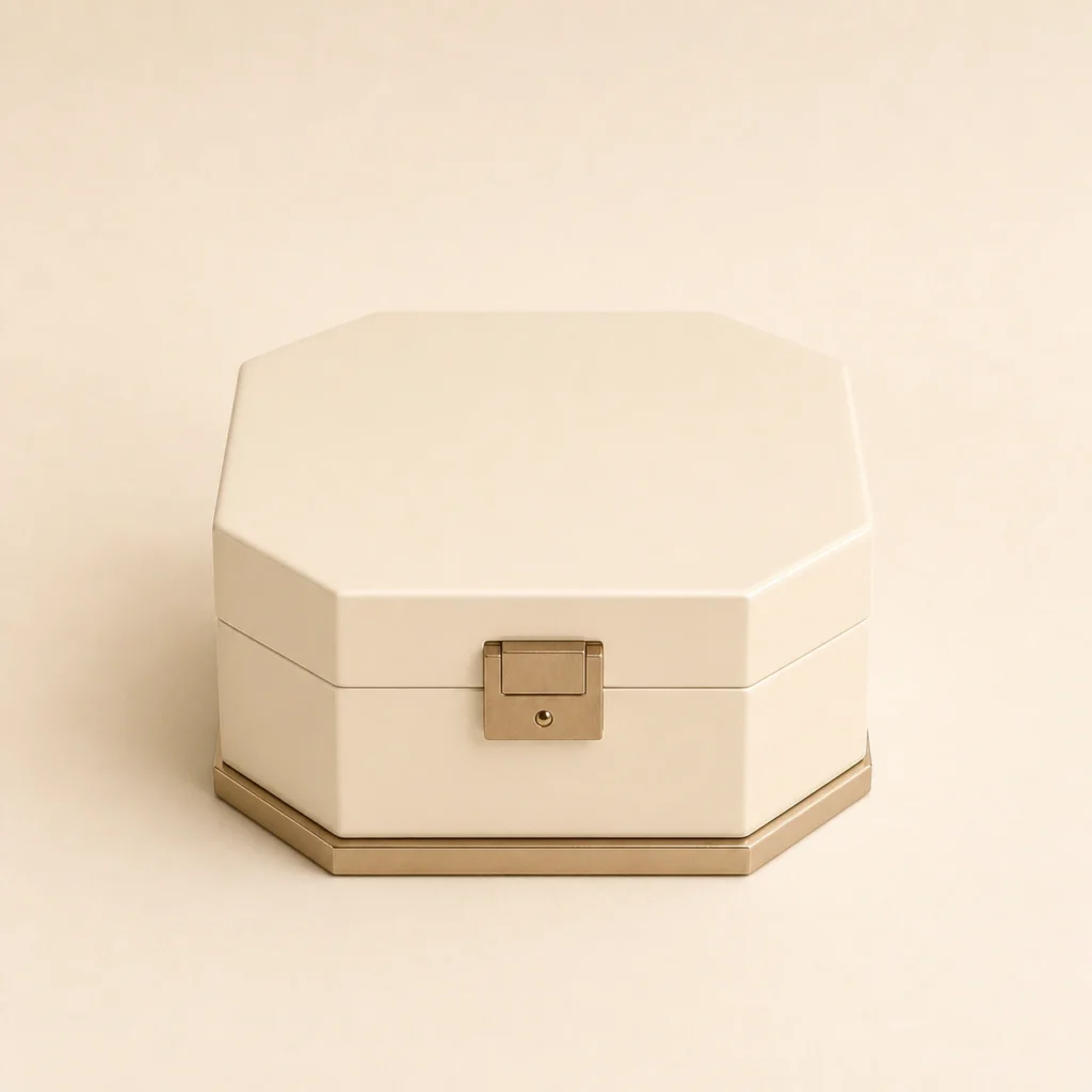 ivory lacquer anniversary coin box closed view