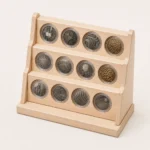 birch coin display stand top down open view
