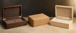 Wood veneer for wooden boxes in walnut, oak and maple finishes