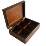 6-Slot Wooden Tea Coffee Storage Box for Gift Packaging