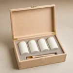 Tea Canister Gift Wood Case with Beech Finish