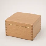beech wood box for traditional seal stamp presentation closed front view