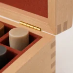 beech wood box for traditional seal stamp presentation craft and finish detail