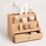 Beech Wood Box Organizer for Cosmetic Displays