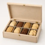 Compartmented Cookie Wooden Box with Birch Finish