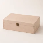 matcha bowl and whisk wooden box in birch closed front view