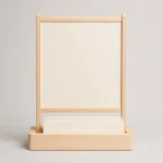 birch wood box stand for tabletop event signs closed front view